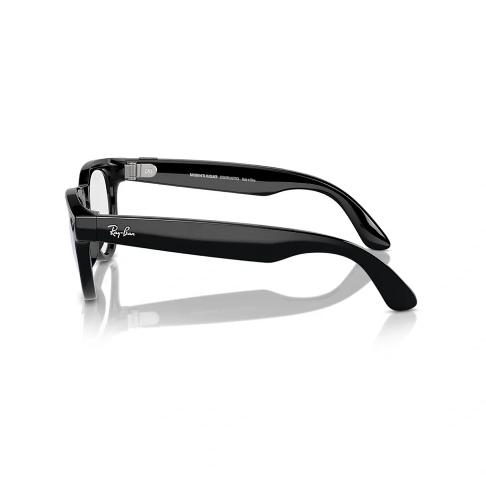 Rayban Stories, RW4003 Clear Round Shiny Black Frame